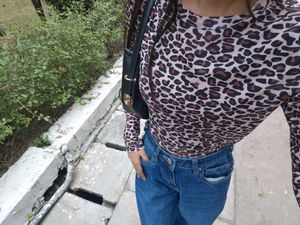 Newme Leopard Print mesh Top