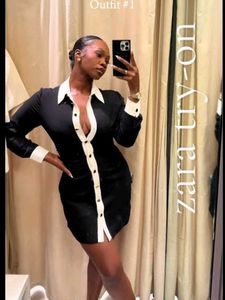 Zara Black &amp; White Shirt Dress