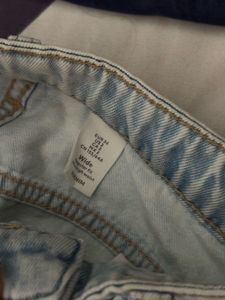 Ripped Wide Leg Jeans Yellow tinted