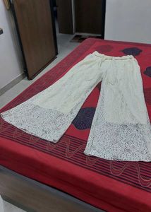 Elegant White Lace Palazzo Pants