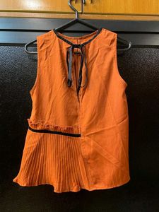 🧡 ZARA RUST-ORANGE TOP + GREY JEANS COMBO 🧡