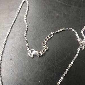 Pure Silver Rhodium Chain pendant Necklace