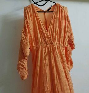 Asos V-Neck Wrap Orange Maxi Dress