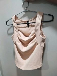 Peach Stylish Ruched Tank Top