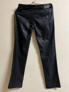 Shiny Leather Black Jeans♥️