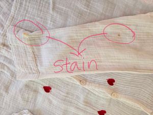 Cute White Heart Embroidery Button-Up Shirt