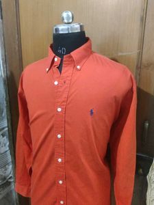 Ralph Lauren Men's Orange Button-Down Shirt