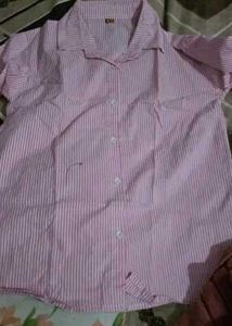 Pink Striped Button-Up Shirt