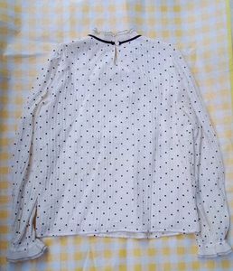 Polka Dot Sheer Ruffle Blouse
