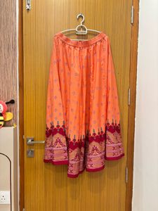 🆕 “Aurelia” peach Ethnic Printed Skirt