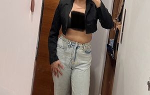 Black Cropped Blazer Jacket