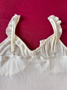 Savana Off White Ruffle Sleeveless Top