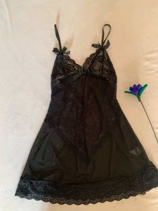 Elegant Black Lace Nightgown