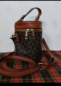 Stylish Geometric Brown Crossbody Bag