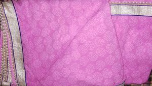 Elegant Pink Saree with Gold pearl Border✨💖💖💖💖