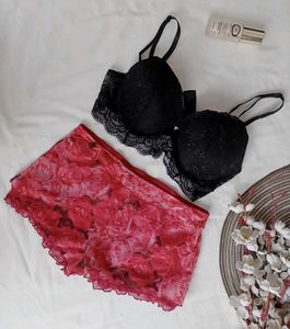 Lace Bra &amp; Shorts Set
