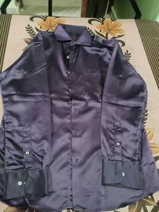 Men's Purple Satin Shirt