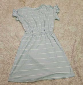 Cute Striped Ruffle Sleeve Dress