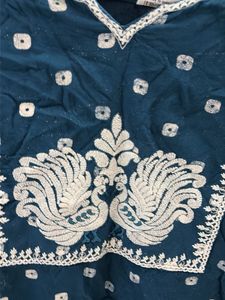 Blue Embroidered Kurta