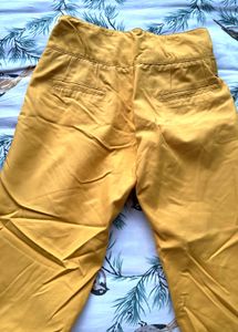 Mustard Belted Wide Leg Pants