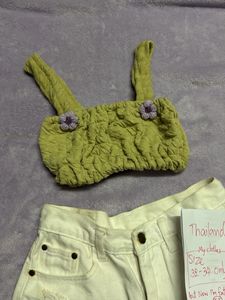 Cute Green Crop Top 32-34