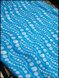 Blue &amp; White Printed saree