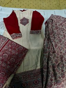 Elegant Embroidered Salwar  Suit with shawl