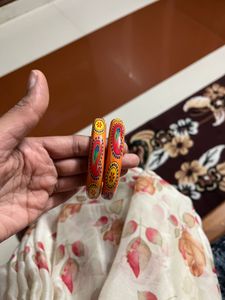 Handcrafted Wooden Bangles - Set of 2