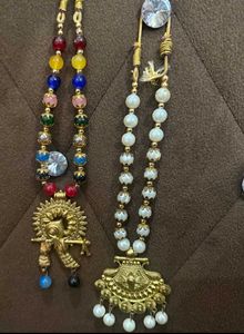 2 Beaded Necklaces with Pendants