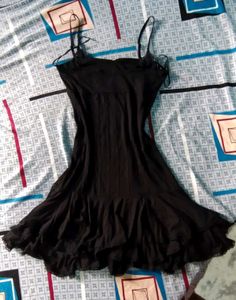 stretchable Black lace Mini Dress