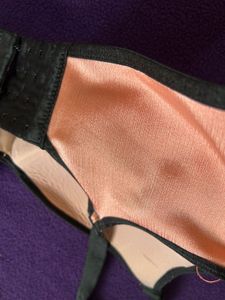 Peach &amp; Black Lace Bra