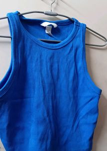 Ribbed Blue Tank Top