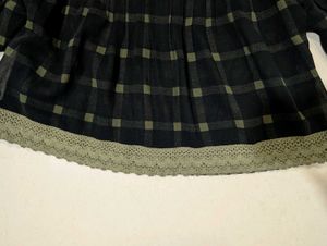 Vintage Plaid Top with Lace Detail
