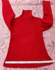 Red full sleeves high-neck pullover ❤️