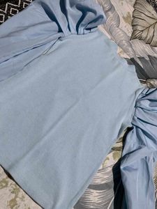 Light Blue Puff Sleeve Top