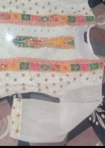 eid white mirror kurti set...free shipping