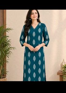 Teal Printed Kurta set