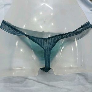 ⚛️ Teal Lace Trim Thong Panty