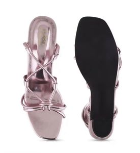 Strappy Platform Heels - Pink