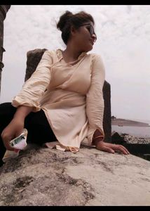 Stylish Cream Tunic Top &amp; black jangins