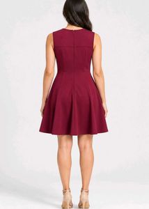 Van Heusen Chic Maroon Fit and Flare Dress