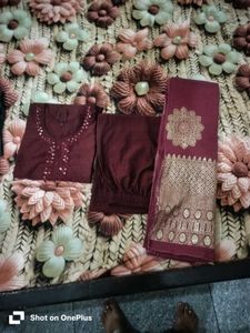 Beautiful Maroon Kurta Set with Dupatta