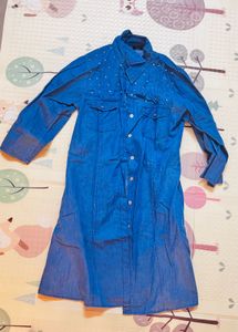 Sparkling Denim Shirt Dress
