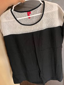 Chic Black & White Lace Top