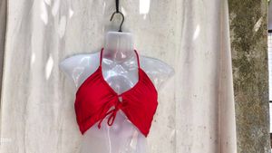 I. Vibrant Red Halterneck Bikini Top