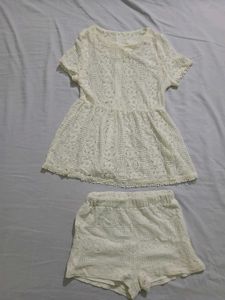 Lace Co-ord Set - Top &amp; Shorts