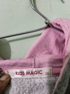 Cute Grey Kids Zip-Up Hoodie