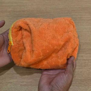 Orange Terrycloth Pouch