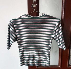 Striped Short Sleeve Tee or Crop Top