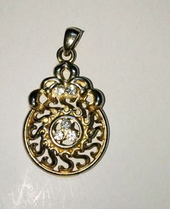 Neck pendant large stone metal design branded